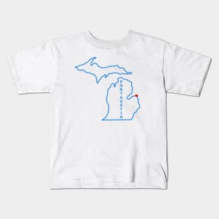 Port Austin MI Love (Blue) Kids T-Shirt